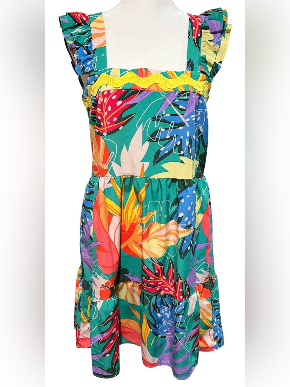 Umgee Tropical Print Mini Dress